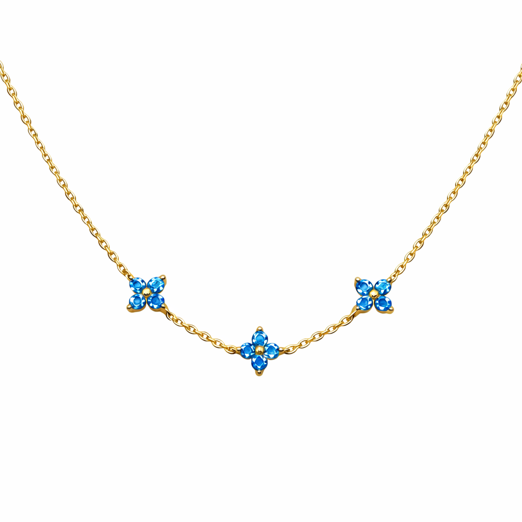 Blue Flowers Kette